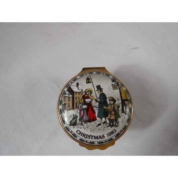 Enamel Box, Halcyon Days, Christmas 1982, Snuff Box, Pill Box, Jewelry box, - Picture 5 of 6